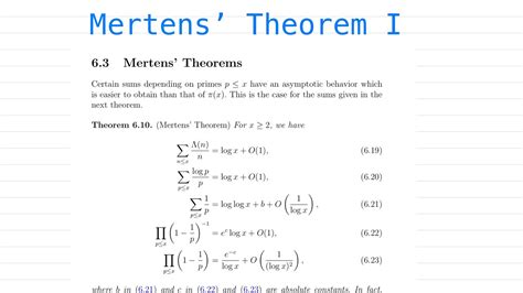 mertens theorem